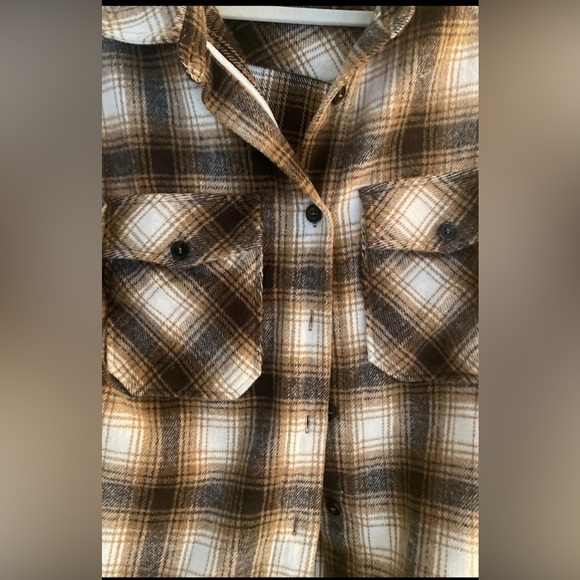 Revolve Plaid Shirt Jacket- S - Picture 2 of 9